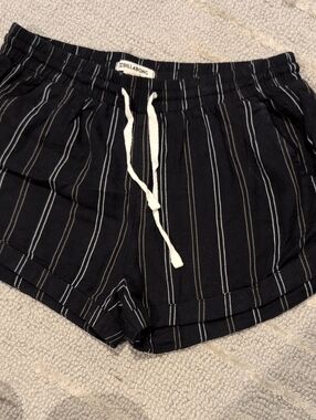 Billabong Black Pinstripe Drawstring Athletic Shorts